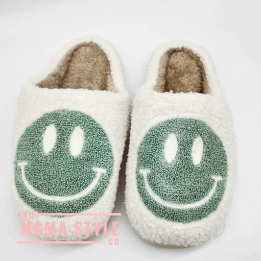 Sage Happy Face Slippers