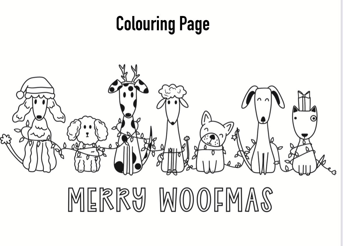 Merry Woofmas Colour Page