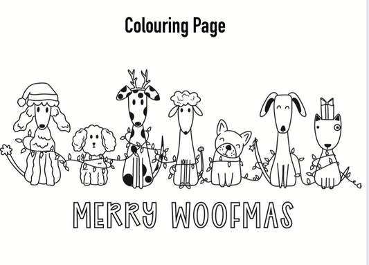 Merry Woofmas Colour Page