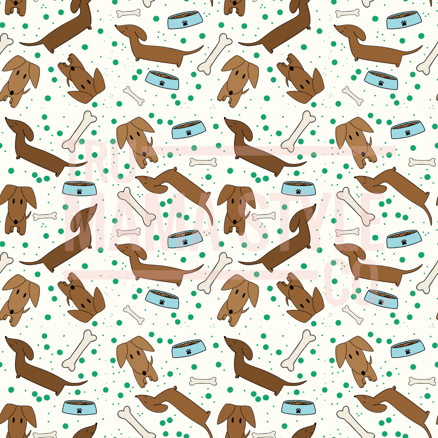 Dachshund Seamless Pattern